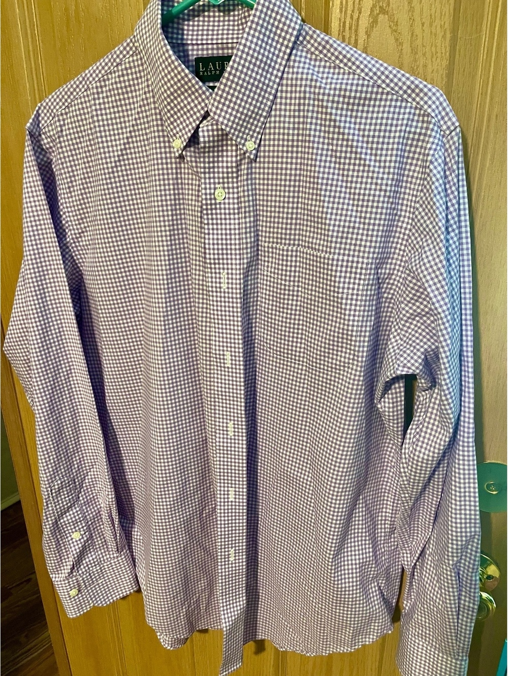 Ralph Lauren Purple and white checkered button up longsleve